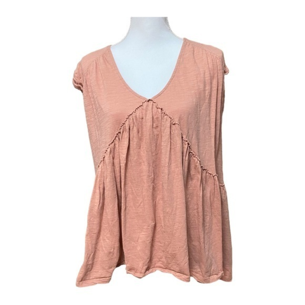 Anna Grace Peplum Tiered‎ Blouse 100% Cotton